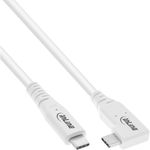 InLine Cavo USB4 - USB-C - angolato a un'estremità - PD 240W - 8K60Hz - TPE - bianco - 1m