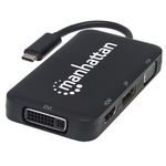 Manhattan 152600 replicatore di porte e docking station per laptop USB tipo-C Nero (USB-C DOCK/HUB 4-PORT- - DISPLAYPORT