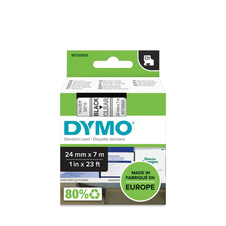 DYMO-D1---Standard-Etichette---Nero-su-trasparente---24mm-x-7m