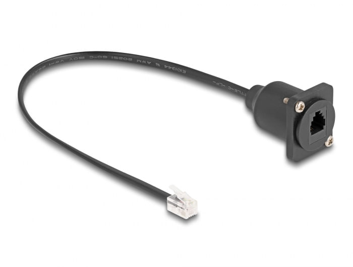 Delock-Cavo-RJ10-tipo-D-da-maschio-a-femmina-nero-da-30-cm