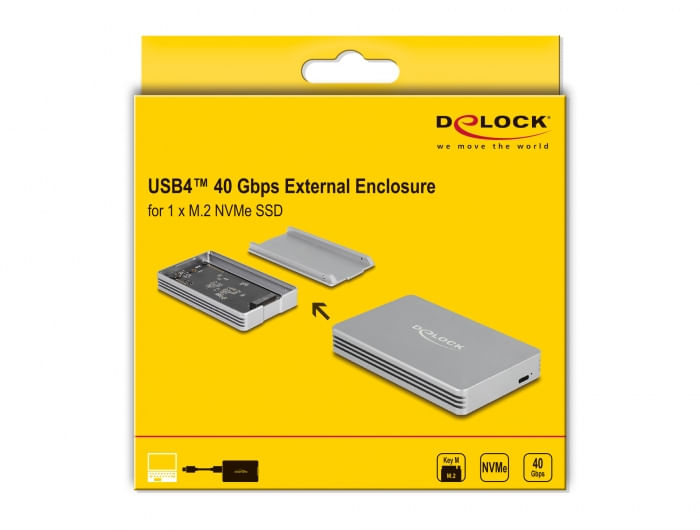 Delock-Enclosure-USB4-da-40-Gbps-per-1-SSD-NVMe-M.2---senza-attrezzi