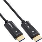 InLine Cavo HDMI AOC - HDMI ad alta velocità con connettore Ethernet 4K-60Hz da 15 m