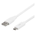 Deltaco USBC-1009M USB Kabel USB 2.0 1 m USB A Weiß (USBC-1009M)