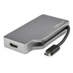 StarTech.com Adattatore Multiporta Video USB-C 4 in 1 in Alluminio - 4K 60Hz - Grigio Siderale (USB-C MULTIPORT VIDEO AD