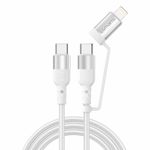 4smarts Cavo USB-C/C/Lightning 4smarts ComboCord CL 15 m tessuto - bianco