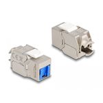 Delock Jack RJ45 del modulo Keystone a LSA Cat.6A senza attrezzi con cappuccio di protezione dalla polvere blu