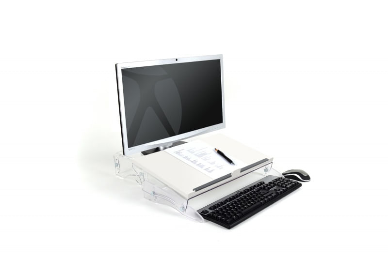 BakkerElkhuizen-FlexDesk-630N-porta-documenti-Acrilico-Plastica-Gomma-Acciaio-Trasparente-Bianco