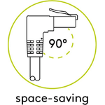 Goobay Wentronic goobay - Patch-Kabel - RJ-45 (M) gewinkelt bis RJ-45 (M) gerade - 1 m - 6 mm - SFTP, PiMF - CAT 6a