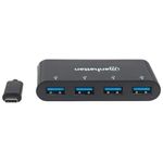 Manhattan-162746-hub-di-interfaccia-USB-3.2-Gen-1-3.1-Gen-1-Type-C-5000-Mbit-s-Nero--USB-C-Dock-Hub-Ports-x4-USB-A-x4-5-