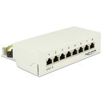 Delock Desktop patch panel 8 porte Cat.6 grigio