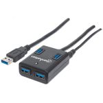 Manhattan 162302 hub di interfaccia USB 3.2 Gen 1 (3.1 Gen 1) Type-A 5000 Mbit/s Nero