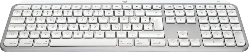 Logitech-MX-Keys-S-for-Mac-tastiera-Ufficio-RF-senza-fili--Bluetooth-QWERTZ-Tedesco-Alluminio-Bianco