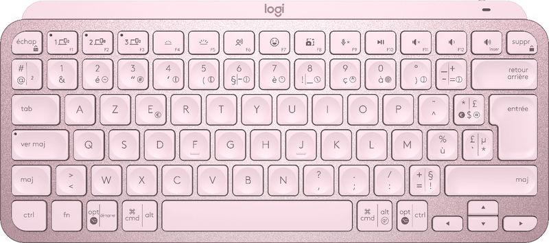 Logitech-MX-Keys-Mini-tastiera-RF-senza-fili--Bluetooth-ERTY-Francese-Rosa--MXKEYS-MINI-WRLS-ILLUMINATED-KB---ROSE---FRA