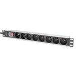 Digitus Socket strip with aluminum profile and switch, 8-way CEE 7/5, 2 m cable safety plug with grounding contact