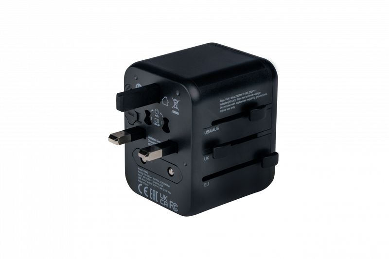 Verbatim-49543-Caricabatterie-per-dispositivi-mobili-Nero--VERBATIM-Universal-Travel-Adapter-UTA-01-with-2xUSB-Charger-