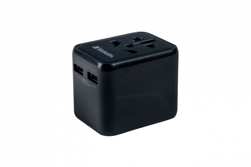 Verbatim-49543-Caricabatterie-per-dispositivi-mobili-Nero--VERBATIM-Universal-Travel-Adapter-UTA-01-with-2xUSB-Charger-