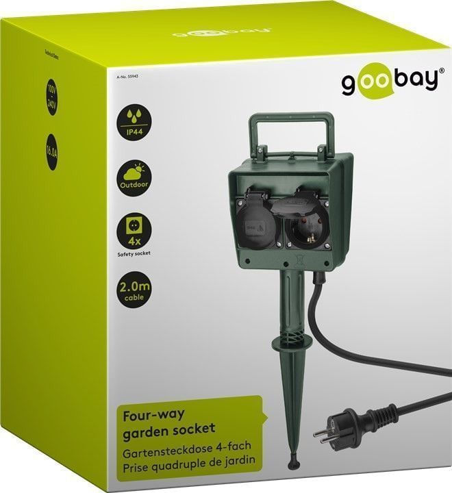 Goobay-4-Way-Power-Outlet-for-Garden---Green