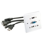 Lindy 60220 presa energia HDMI  VGA  USB A  3.5mm Bianco (MULTI AV FACEPLATE HDMI VGA 3.5MM U)