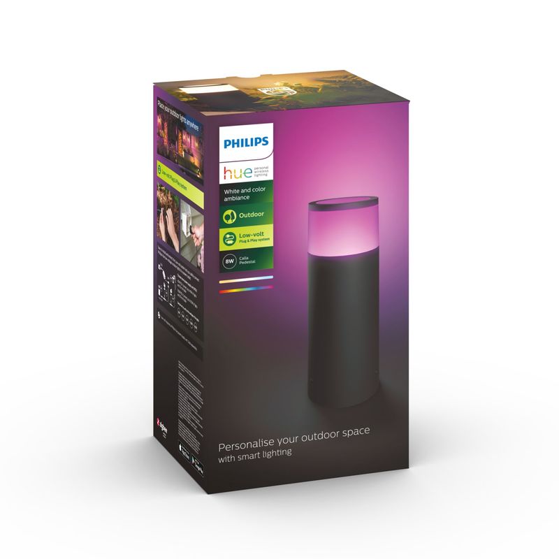 Philips-Hue-White-and-Color-ambiance-Calla-Paletto-Smart-Esterno-Nero-in-Alluminio-Estensione--alimentatore-non-incluso-