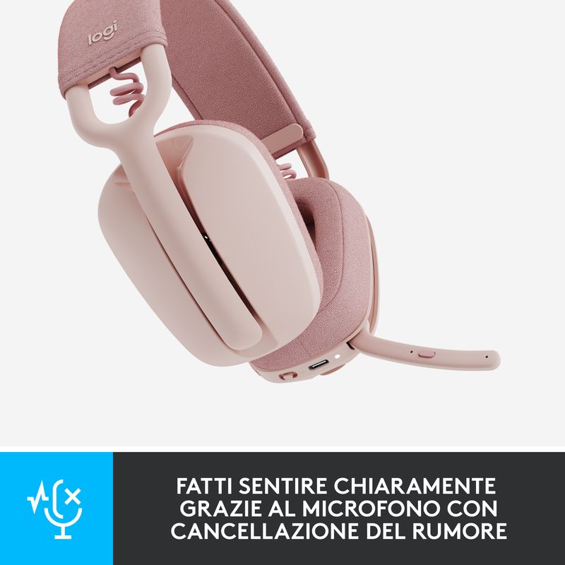 Logitech-Zone-Vibe-100-Auricolare-Wireless-A-Padiglione-Musica-e-Chiamate-Bluetooth-Rosa