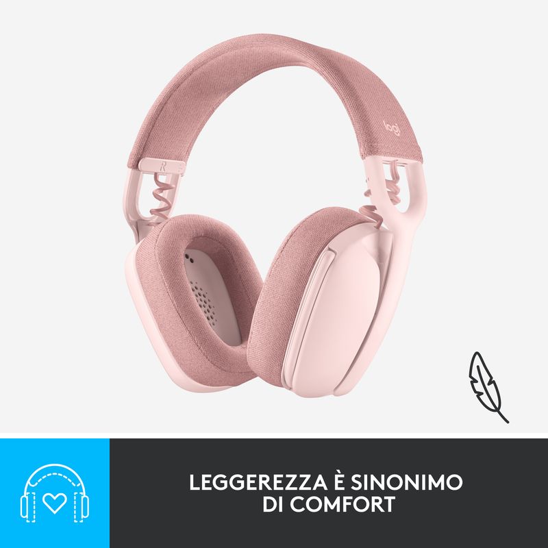 Logitech-Zone-Vibe-100-Auricolare-Wireless-A-Padiglione-Musica-e-Chiamate-Bluetooth-Rosa