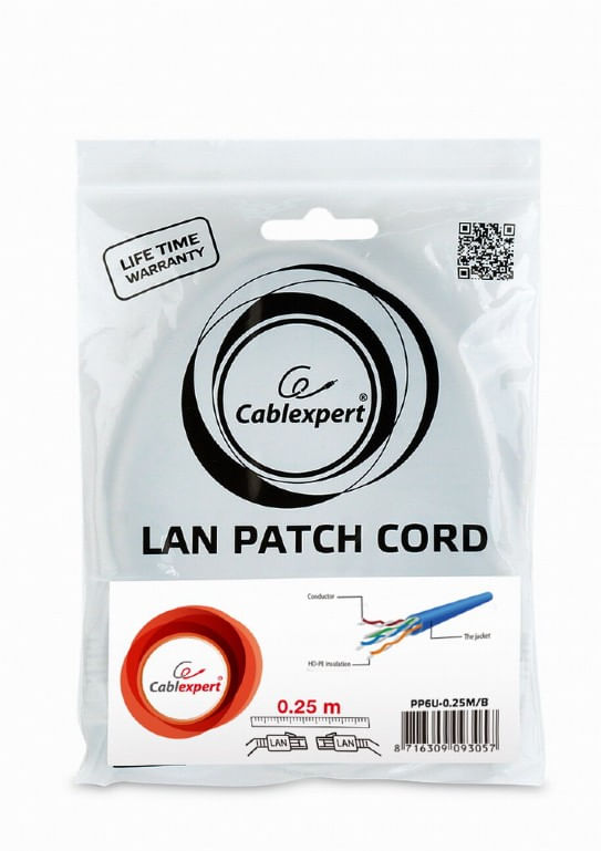 Cavo-patch-non-schermato-CAT6-CableXpert---PP6U-0.25M-B