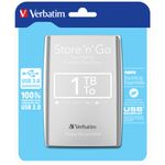 Verbatim Disco rigido portatile Store 'n' Go USB 3.0 da 1 TB Argento