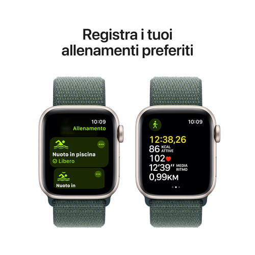 Apple-Watch-SE-GPS-40mm-Cassa-Alluminio-Galassia-con-Verde-Lago-Sport-Loop