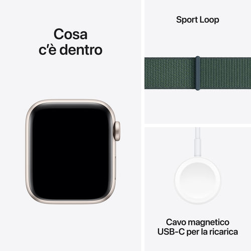 Apple-Watch-SE-GPS-40mm-Cassa-Alluminio-Galassia-con-Verde-Lago-Sport-Loop