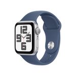 Apple-Watch-SE-GPS-40mm-Cassa-in-Alluminio-Color-Argento-con-Denim-Sport-Band---M-L