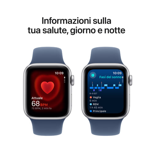 Apple-Watch-SE-GPS-40mm-Cassa-in-Alluminio-Color-Argento-con-Denim-Sport-Band---M-L