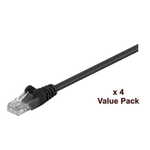 Microconnect V-UTP520SVP cavo di rete Nero 20 m Cat5e U/UTP UTP (U/UTP CAT5e 20M Black 4 Pack - 1 pcs.  4 pcs. in one bo