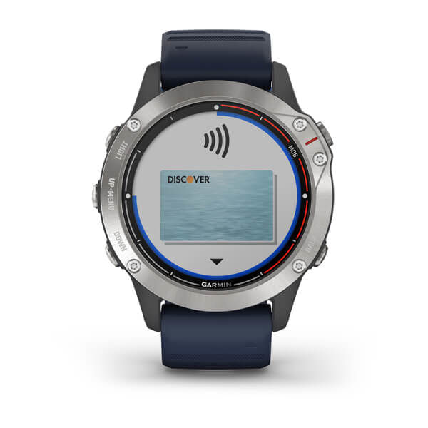 GARMIN-QUATIX-6-Gray-con-cinturino-in-silicone-Captain-Blue-RICONDIZIONATO-art.010-02158-91R