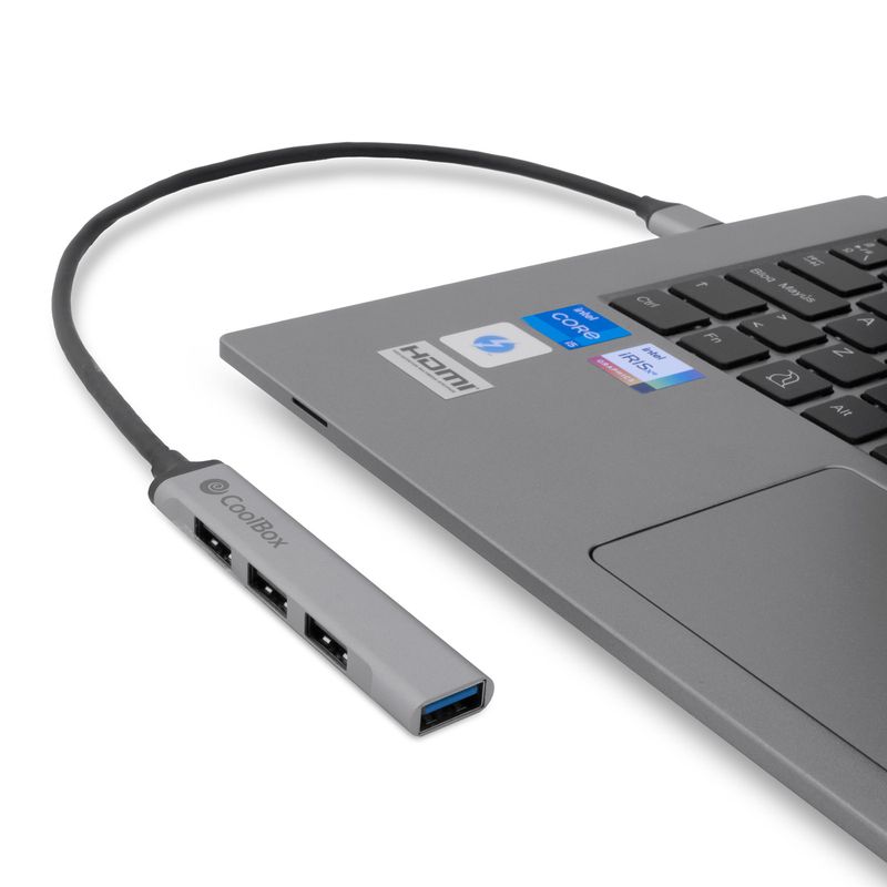 CoolBox-COO-HUB195-hub-di-interfaccia-USB-3.2-Gen-1--3.1-Gen-1--Type-A-5000-Mbit-s-Grigio