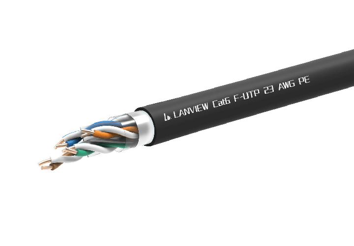 Lanview-LVN-CAT6PE-FUTP-305M-cavo-di-rete-Cat6-F-UTP-FTP--Cat6-F-UTP-Network-Cable---4x2xAWG23-PE-black-305m---Outdoor--