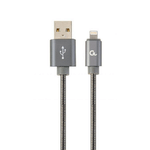 Cablexpert Lotto a 8 pin CableXpert Spiral. Cavo 1 m grigio metallizzato CC-USB2S-AMLM-1M-BG