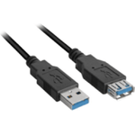 Sharkoon - Cavo prolunga USB - Da USB Tipo A (W) a USB Tipo A (M) - USB 3.0 - 1 m - Nero