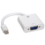 V7 Adaptador blanco de vídeo con conector Mini DisplayPort macho a VGA hembra