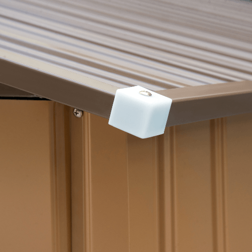 Outsunny-Casetta-da-Giardino-con-Base-e-Doppie-Porte-Scorrevoli-in-Lamiera-di-Acciaio-Capanno-da-Giardino-in-Acciaio-277x195x192cm-Gialla