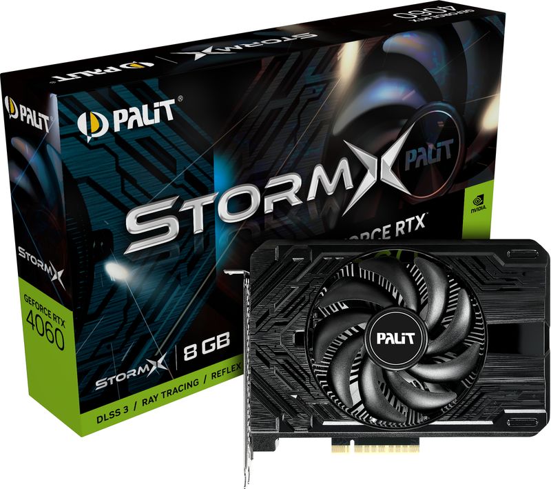 Palit-NE64060019P1-1070F-scheda-video-NVIDIA-GeForce-RTX-4060-8-GB-GDDR6--Palit-RTX4060-StormX-PCIe4-8GB-DDR6-HDMI-3-DP-