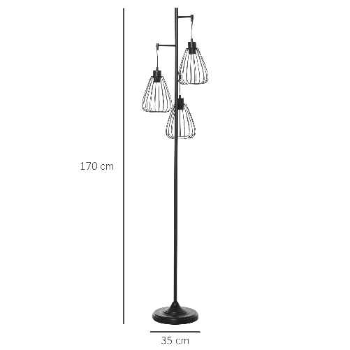 HOMCOM-Lampada-da-Terra-Vintage-Industriale-in-Metallo-Nero-Lampada-a-Piantana-da-Terra-Moderna-Ф35-x-170cm