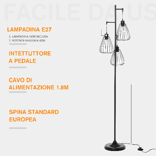 HOMCOM-Lampada-da-Terra-Vintage-Industriale-in-Metallo-Nero-Lampada-a-Piantana-da-Terra-Moderna-Ф35-x-170cm