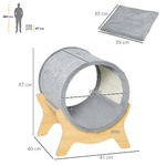 PawHut-Cuccia-per-Gatti-con-Tiragraffi-e-Cuscino-Imbottito-Casetta-per-Gatti-a-Tunnel-41x40x47cm-Grigio