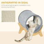 PawHut-Cuccia-per-Gatti-con-Tiragraffi-e-Cuscino-Imbottito-Casetta-per-Gatti-a-Tunnel-41x40x47cm-Grigio