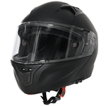 HOMCOM Casco Moto Integrale con Visiera Esterna e Parasole, Slot per Bluetooth e ECE R22, Taglia M 57/58cm, Nero