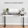 Vinsetto-Scrivania-Sollevabile-a-4-Altezze-con-Regolazione-Elettrica-struttura-in-Metallo---Teak-Nero