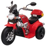 HOMCOM Moto Elettrica per Bambini 18-36 mesi con Luci Suoni e 3 Ruote Stabili Rossa