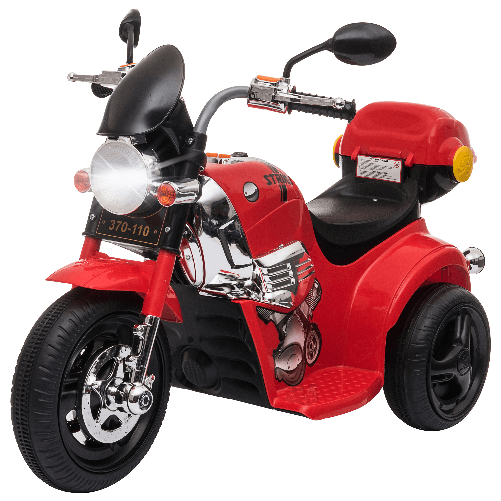 HOMCOM-Moto-Elettrica-per-Bambini-18-36-mesi-con-Luci-Suoni-e-3-Ruote-Stabili-Rossa