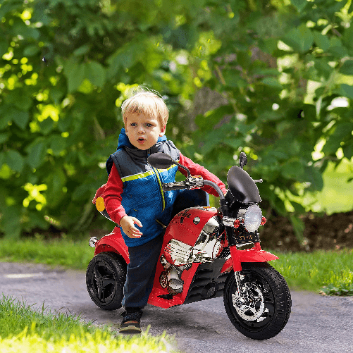 HOMCOM Moto Elettrica per Bambini 18-36 mesi con Luci Suoni e 3
