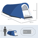 Outsunny-Tenda-da-Campeggio-in-Poliestere-e-Tessuto-Oxford-con-Gancio-Interno-e-Finestre-a-Rete-265x140x95-cm